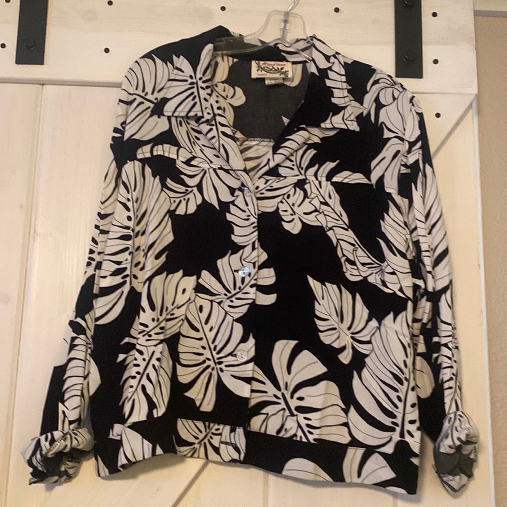 Hawaiian lightweight jacket! Super cute with a black dress while on vacation.